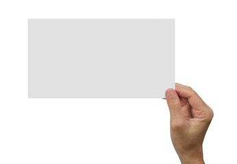 Hands holding a white blank poster
