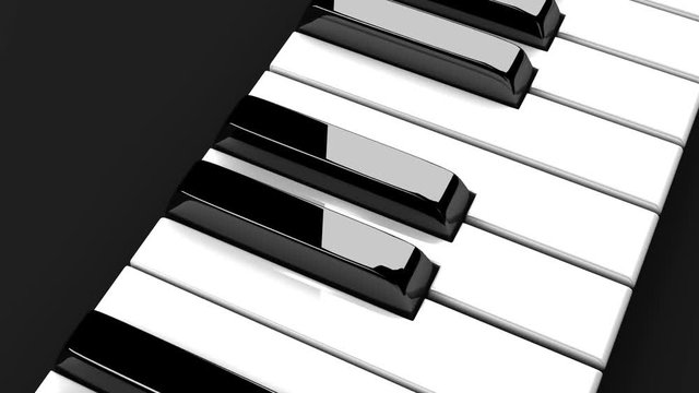 Piano Keyboard On Black Background.
Loop able 3DCG render Animation.