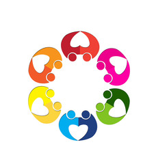 Teamwork children people icon logo