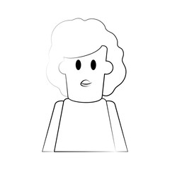 flat  line monocromatic  woman over white background vector illustration