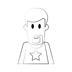 flat line uncolored man  over white background vector illustration