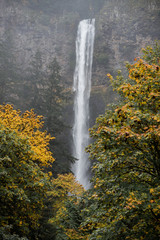 Autumn waterfall scene in Oregon
