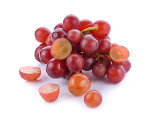 Fresh grapes on white background