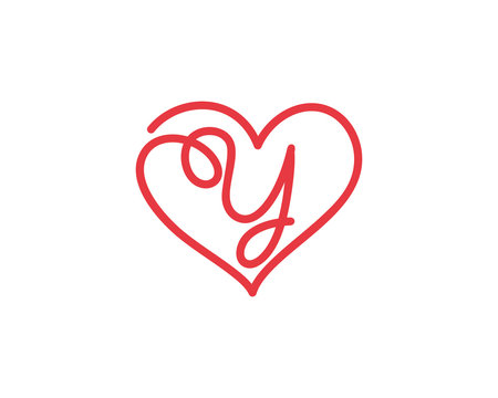 Letter Y and heart logo 1