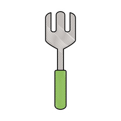 Colorful fork doodle over white background vector illustration