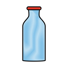 Colorful bottle doodle over white background vector illustration