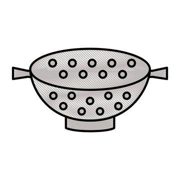 Colorful Colander Doodle Over White Background Vector Illustration