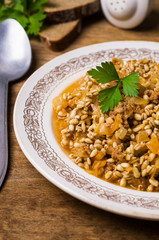 Pearl barley with vegetables