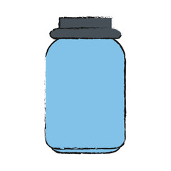 Colorful jar doodle over white background vector illustration