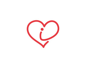 Lowercase Letter i and Heart Logo 1