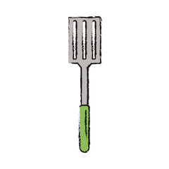 Colorful turner spatula doodle over white background vector illustration