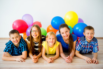 Happy children with balloons