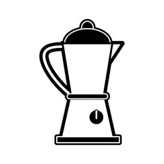 Black flat line blender over white background vector illustration