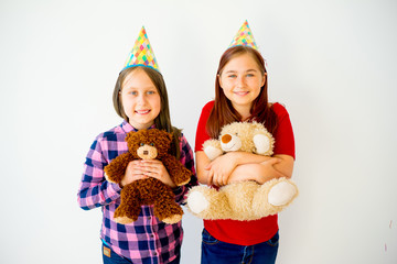 Happy children with balloons