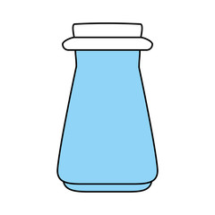 Flat line monocromatic jar over white background vector illustration
