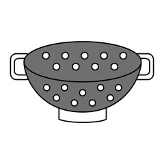 Flat line monocromatic colander over white background vector illustration