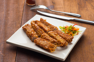 penang loh bak , spicy pork rolls