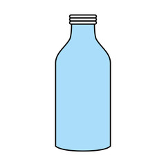 Flat line monocromatic bottle over white background vector illustration