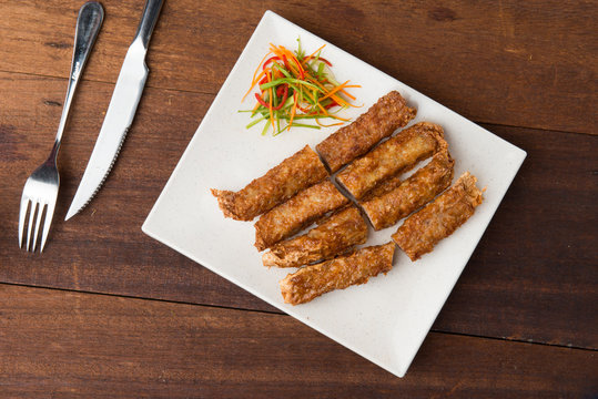 penang loh bak , spicy pork rolls