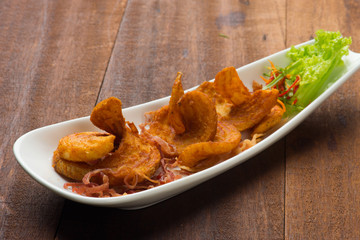 deep fried potato wedges