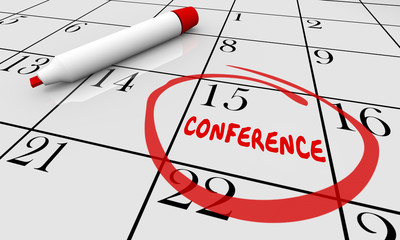 Conference Date Day Calendar Circled Planning Schedule 3d Illustration