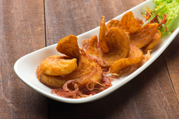 deep fried potato wedges