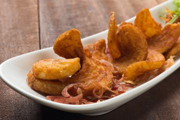 deep fried potato wedges