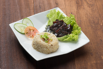 Homemade Braised pork and rice in brown sauce