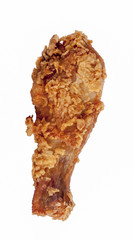 Fried chicken wings isolated on white background.