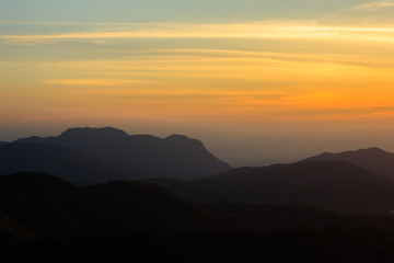 Beautiful morning on mountain.