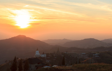 Beautiful morning on Khao Kho mountain in Thailand.