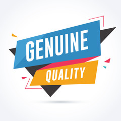 Genuine quality banner. Sale and promotion banner template.