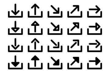 Set of silhouettes arrows.