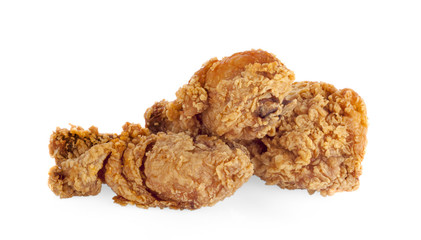 Fried chicken isolated white background
