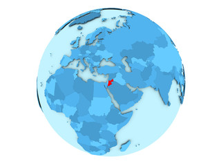 Jordan on blue globe isolated