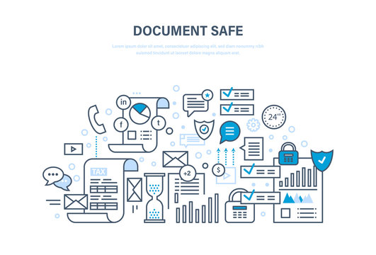 Document safe. Document security, data protection, guaranteed integrity of informatio.