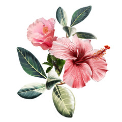 illustration of beautiful flower on white background © pornphimonwong