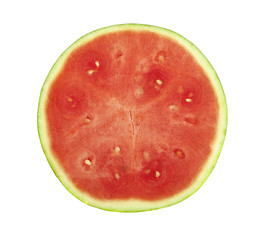 A half of fresh watermelon isolated on white background.