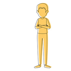 Man faceless avatar icon over white background vector illustration