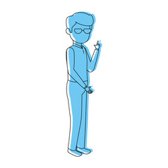 Man faceless avatar icon over white background vector illustration