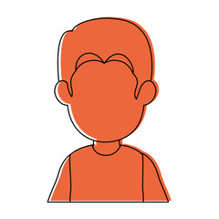 Man faceless avatar icon over white background vector illustration