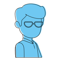 Man faceless avatar icon over white background vector illustration