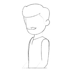 Man faceless avatar icon over white background vector illustration