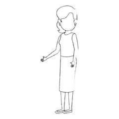 avatar businesswoman icon over white background vector illustration