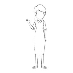 avatar businesswoman icon over white background vector illustration