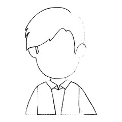 Man faceless avatar icon over white background vector illustration