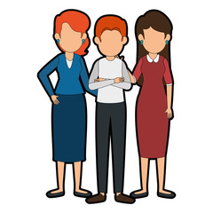 businesspeople standing icon over white background vector illustration