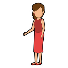 avatar businesswoman icon over white background vector illustration