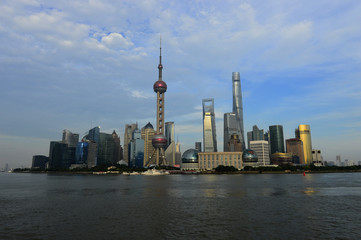 Obraz premium Shanghai world financial center skyscrapers