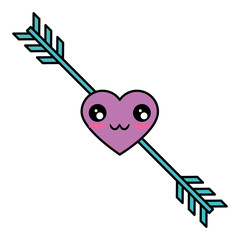 Romantic bow arrow cute cartoon kawaii vector illustration  graphic 